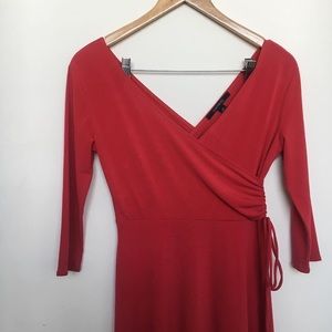 A-line, v-neck jersey dress